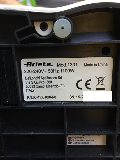 Ariete 1301 espresso machine 1100W 1L white I29161