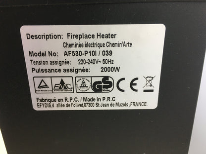 Chemin'Arte 039 Electric Fireplace Steel Black, I15712