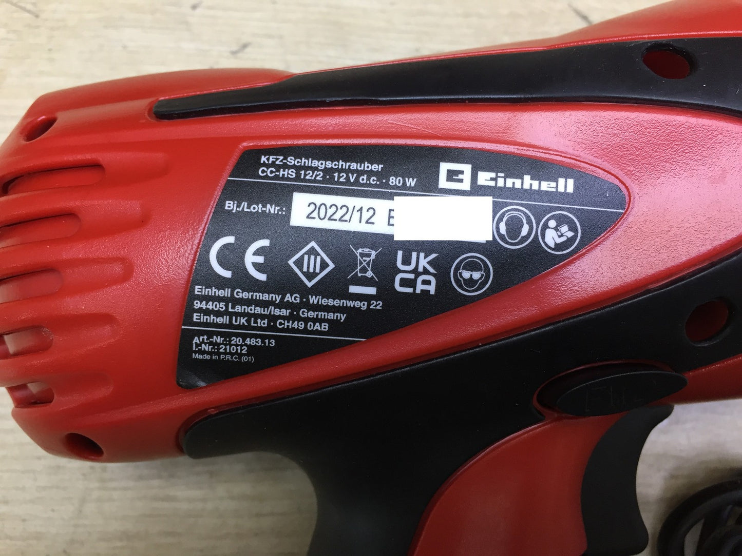 Einhell Kfz-Schlagschrauber CC-HS 12/2 (2048313), 12 V, I33564