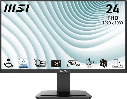 MSI PRO MP2412 Monitor 23.8" FHD 1920x1080 VA DP HDMI AMD FreeSync 100Hz 1ms