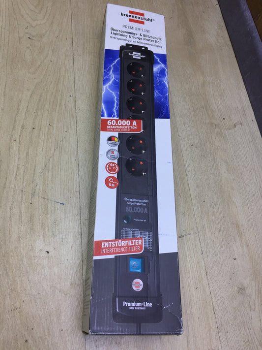Brennenstuhl 1951160402 Premium-Line 6-way power strip, 5m cable, I32308 