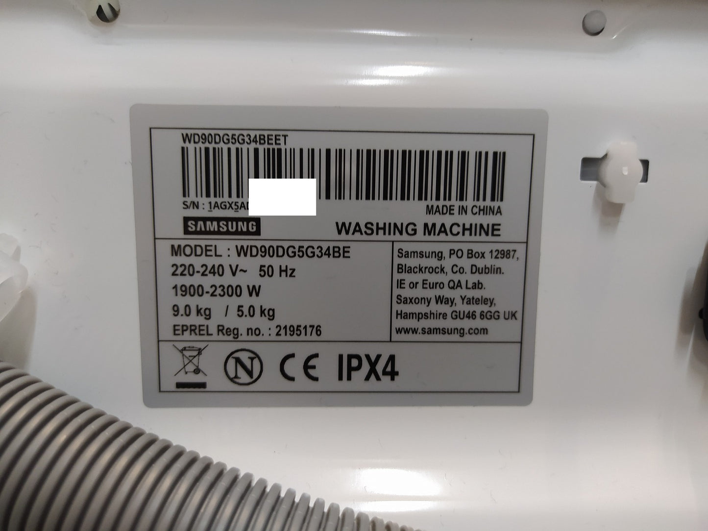 Samsung WD90DG5G34BE Waschtrockner 9KG / 5KG EEK: E I34481