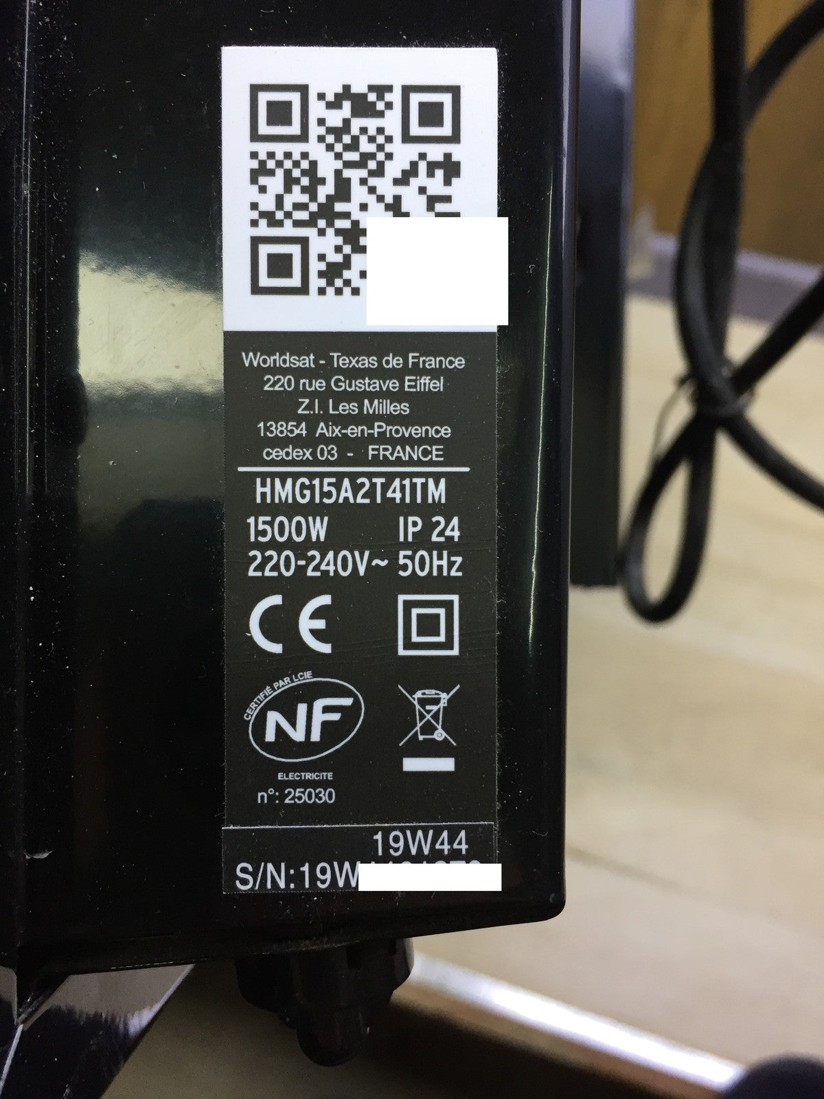 Carrera HMG15A2T41TM Elektrischer Heizkörper 051234 Glas Spiegel 1500W I33960