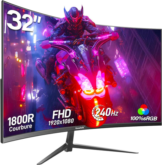 Gawfolk GF320C Gaming Monitor 32" FHD 1920x1080 HDR10 HDMI DP AMD FreeSync 240Hz