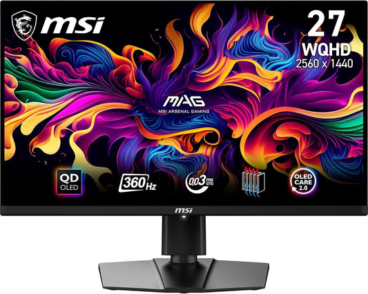 MSI MAG 271QPX QD-OLED Monitor 26.5" WQHD 2560x1440 HDR Adaptive Sync 360Hz