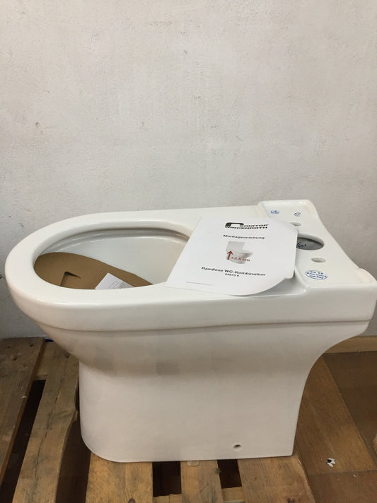 aquaSu 04873 6 Spülrandlose WC-Kombi +7,5 cm weiß WC ohne Spülkasten I16622