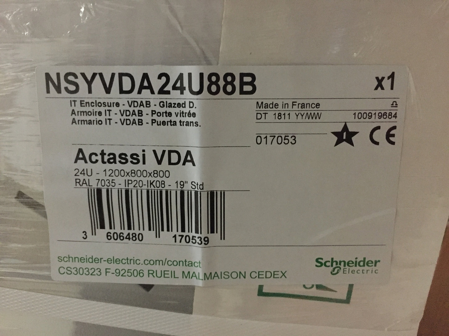 Schneider NSYVDA24U88B Kabel-Rack, bodensth. 24HE B800 T800 befestigt 19" I13085