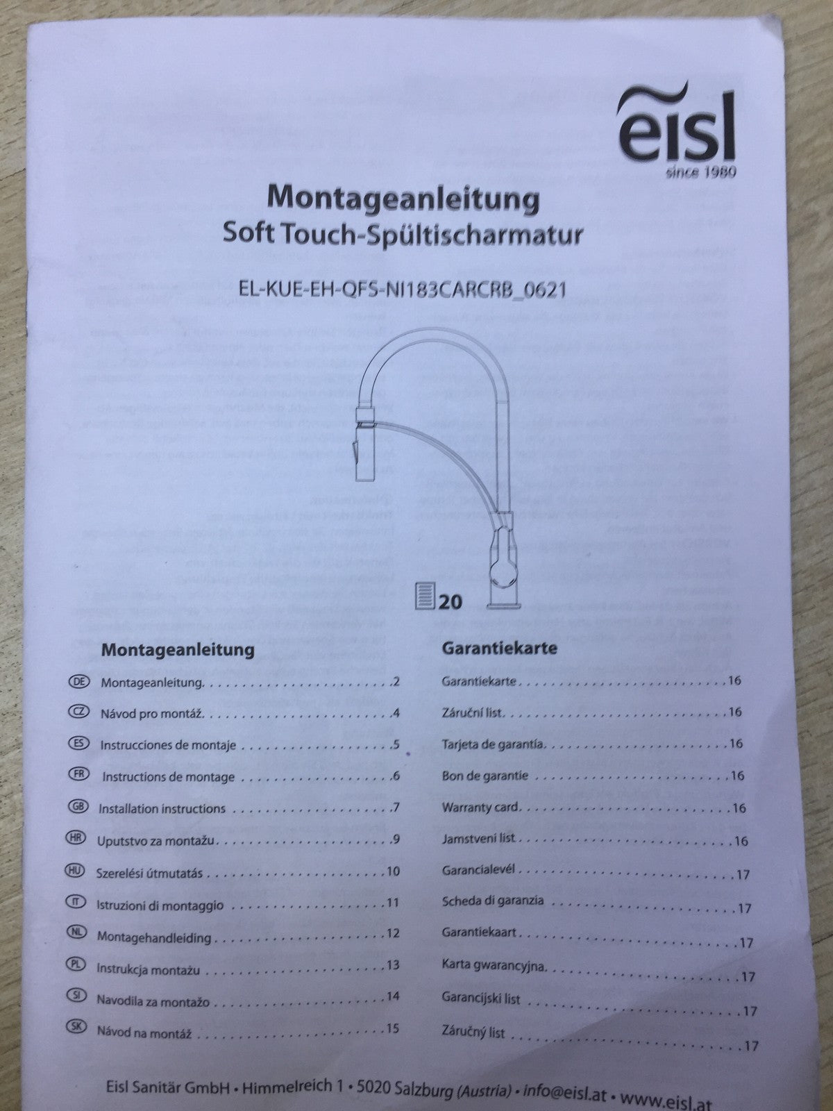 EISL NI183CARCRB CARNEO Küchenarmatur, Wasserhahn, I32932