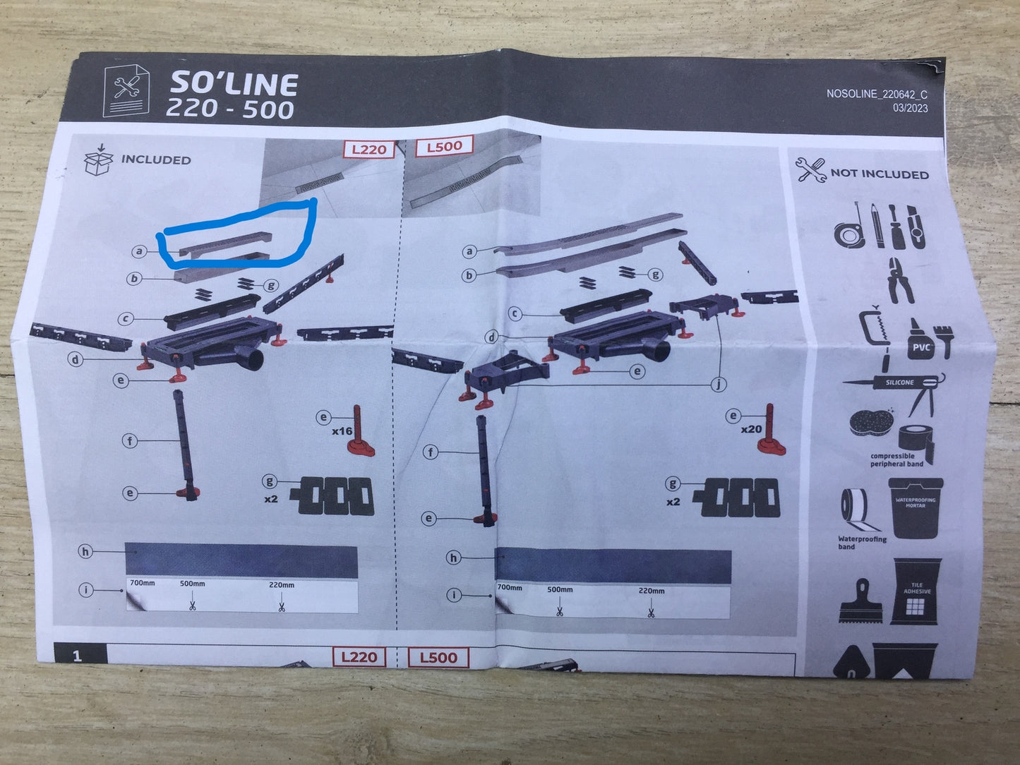 Wirquin So Line Duschrinne 220 mm, chrom, I32207