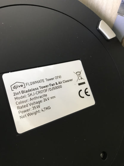Djive Flowmate Tower one, Ventilator Luftreiniger anthrazit (DJ50000), I28525