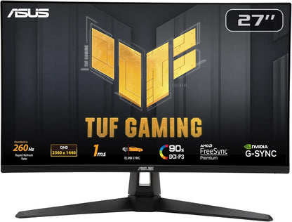 ASUS TUF Gaming VG27AQM1A Monitor 27" WQHD 2560x1440 HDR NVIDIA G-Sync 260Hz OC