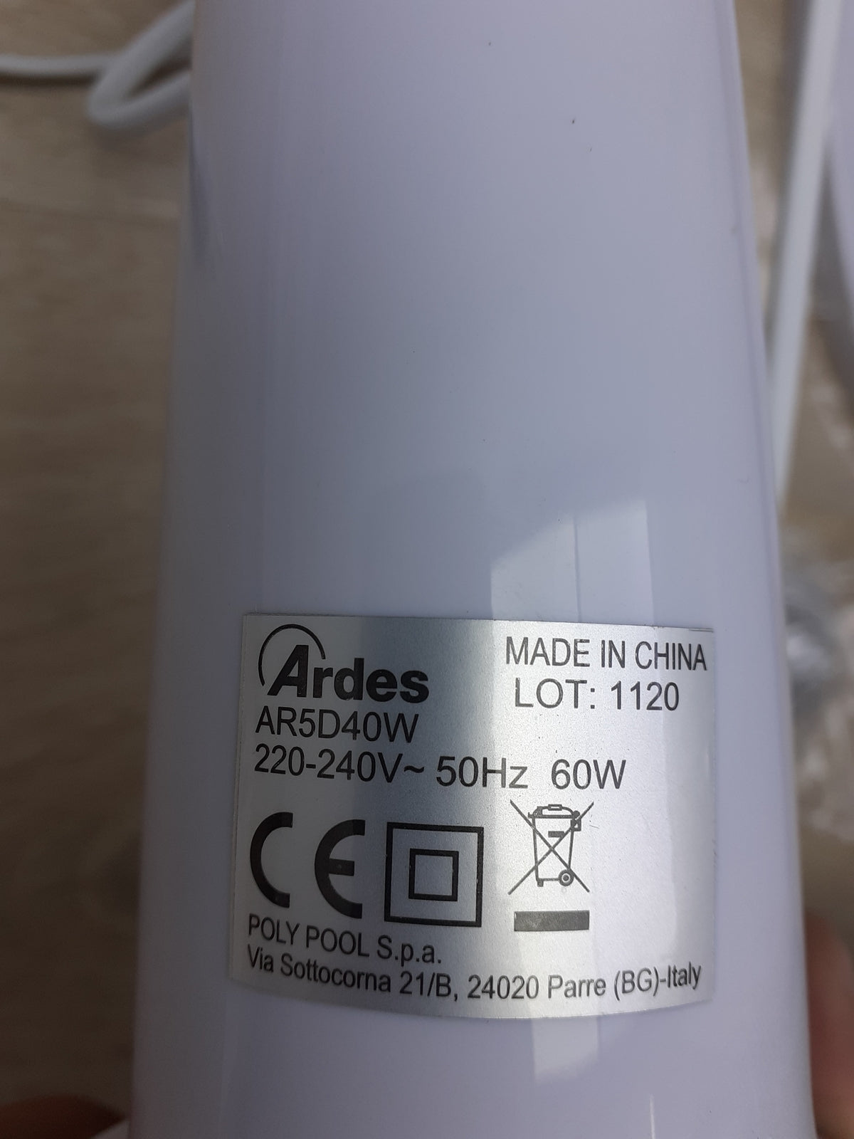 Ardes AR5D40W Silverado 40 Tischventilator, 5 Flügel, 40 cm, vergoldet, I17617