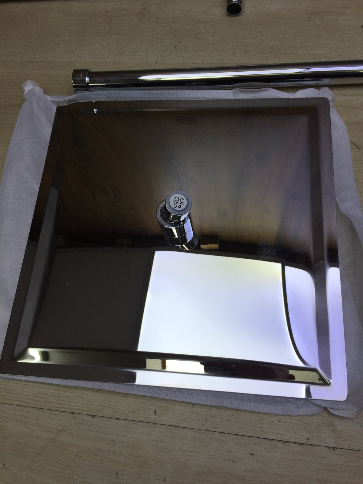 Görbach stainless steel shower set with diverter, rain shower, I32315