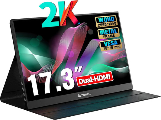 Bimawen BN7s Portable 2K Monitor 17.3" 2560x1440 HDR USB-C mini-HDMI FreeSync
