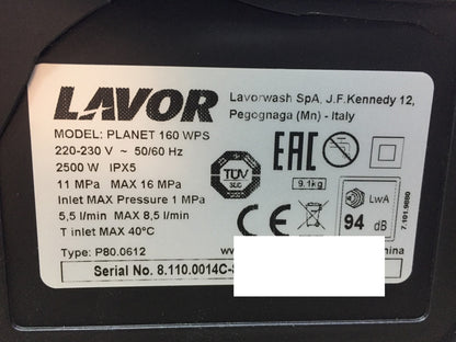 Lavor 8.110.0014C Hochdruckreiniger Planet 160 WPS, I33648