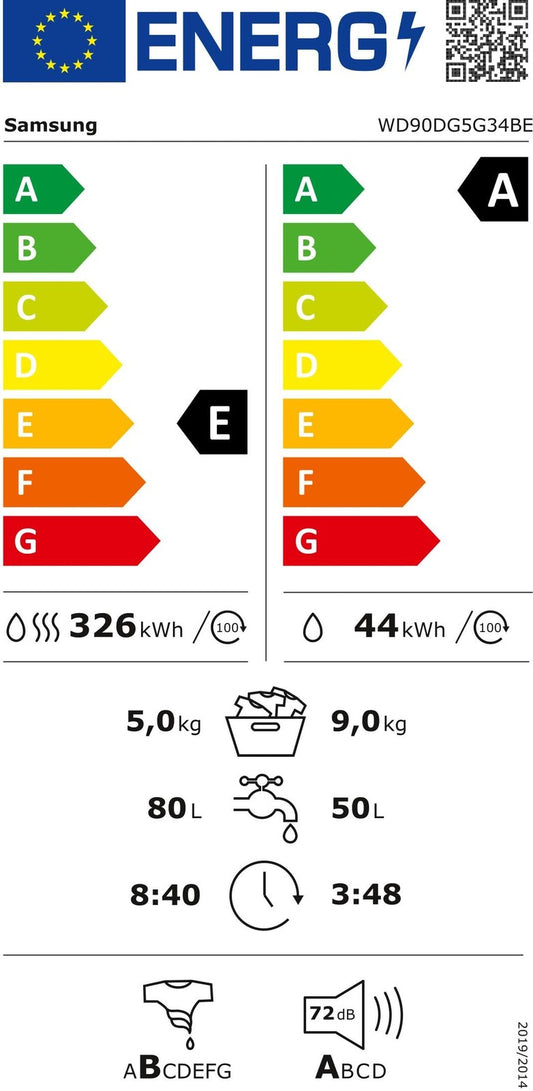 Samsung WD90DG5G34BE Waschtrockner 9KG / 5KG EEK: E I34481