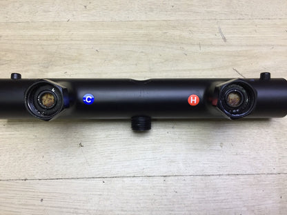 JOHO Duschset mit Thermostat aus Edelstahl matt schwarz, 25x25cm, I33366