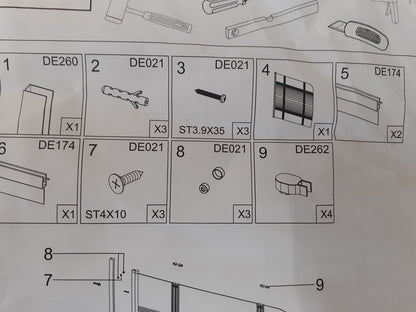 MARWELL BLACK LINES Badewannenaufsatz 125 x 140 cm 3-teilig faltbar I02972