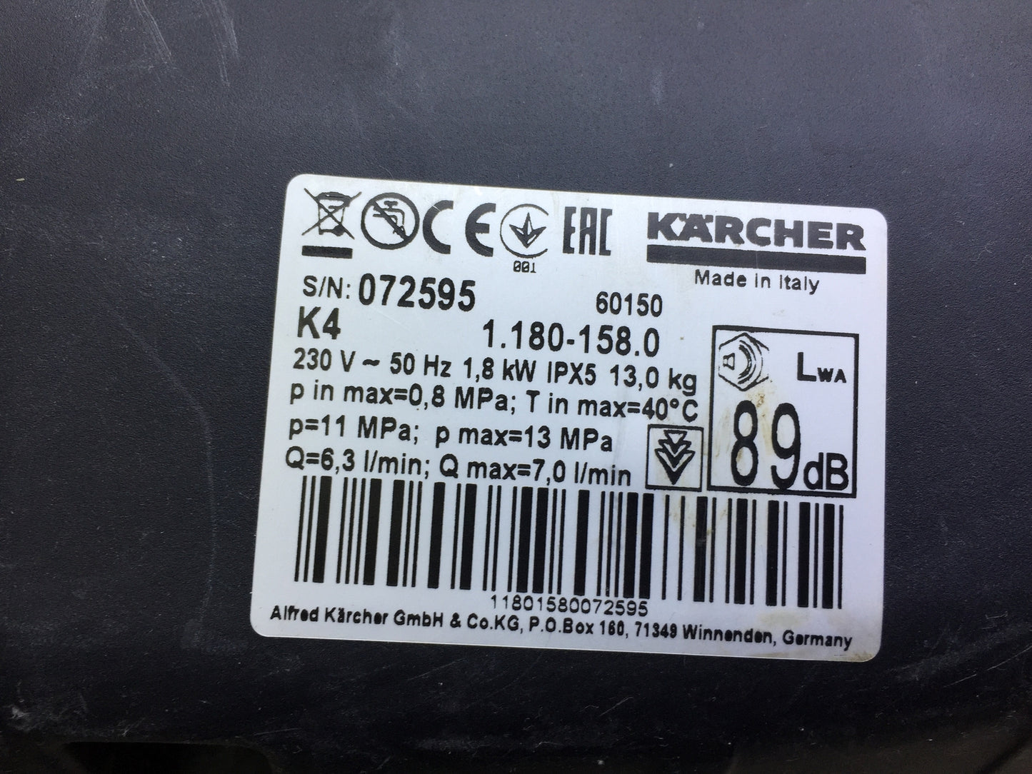 Kärcher Hochdruckreiniger K 4 Home 1.180-158.0, I32166