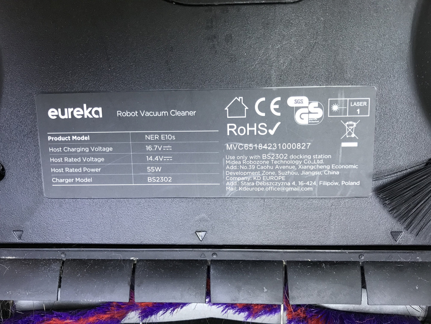 EUREKA NER E10s vacuum/mop robot with bagless vacuum station, I29538