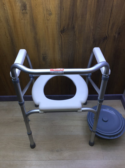 Gima 27759 höhenverstellbarer Toilettenstuhl mit Armlehnen, I30977