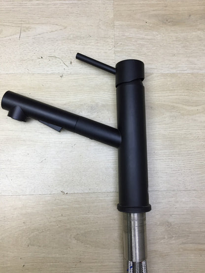 Bächlein Küchenarmatur mit ausziehbarer Brause, matt schwarz, Wasserhahn, I33781