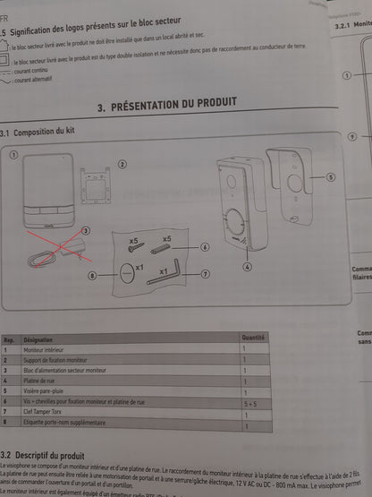 Somfy 1870535 V100+ Video Gegensprechanlage, 4,3 Zoll Monitor Nachtsicht, I04965