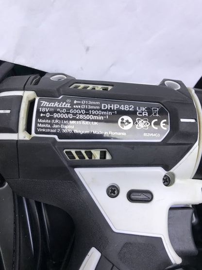 Makita DHP482RTWJ Akku-Schlagbohrmaschine ohne 2 Akkus mit Ladegerät I32096