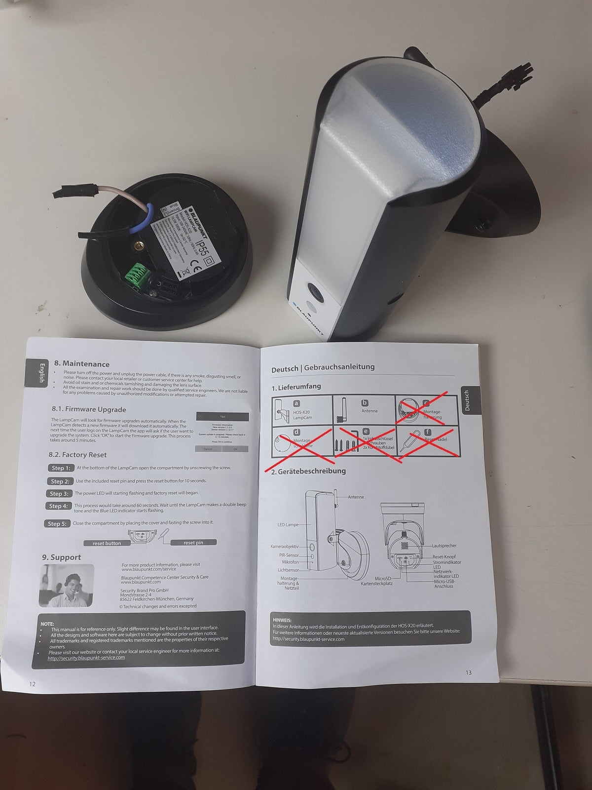 Blaupunkt Lampcam Hos-X20 - Full-HD Videoüberwachung mit LED-Leuchte,  V07823