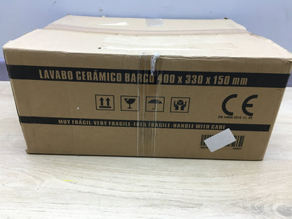 Starbath Plus Keramik-Waschtisch Oval Weiß, Maße 41 x 33 x 15 cm, I17516