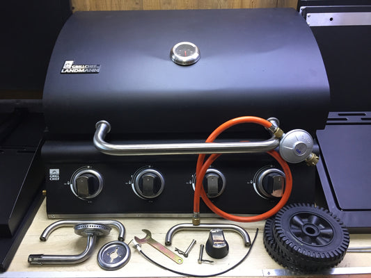 Landmann GrillChef Gasgrill 4Br 1Sb Grillfläche 65x40 cm schwarz 12754 I32855