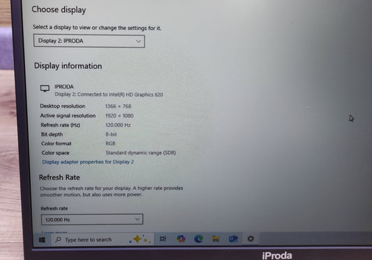 iProda PD182KPN Portable Monitor 18.5" FHD 1920x1080 HDMI USB-C FreeSync 120Hz 