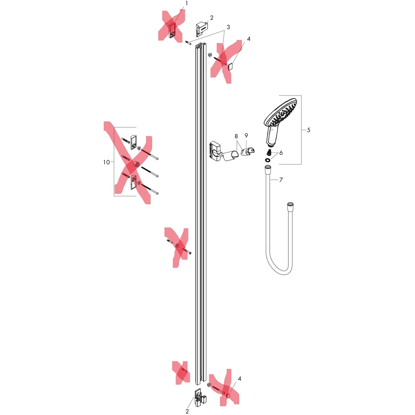 hansgrohe Raindance Select S 150 Duschset 0,90m, 3 Strahlarten, 26626000, I32983