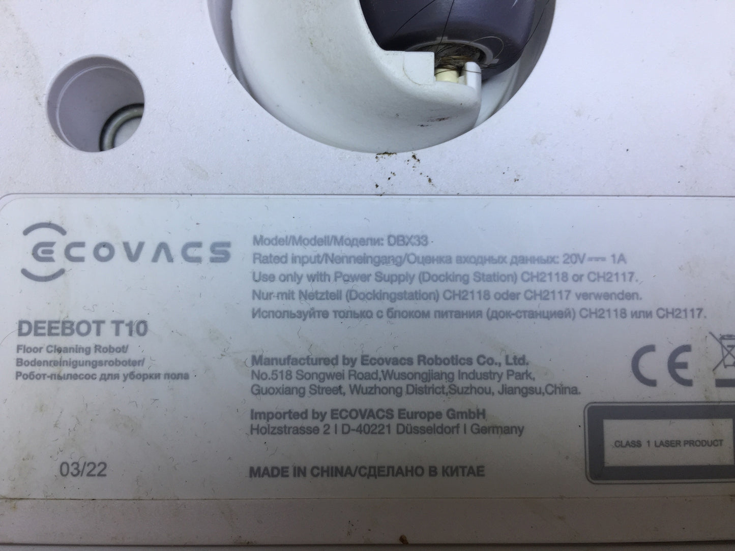 ECOVACS DEEBOT T10 robot vacuum cleaner with vibrating mop plates, I29567
