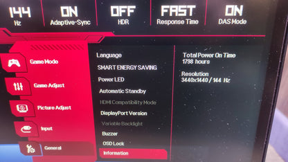 LG 34GN850-B Gaming Monitor 34" QHD 3440x1440 Nano IPS NVIDIA G-Sync 160Hz 1ms 