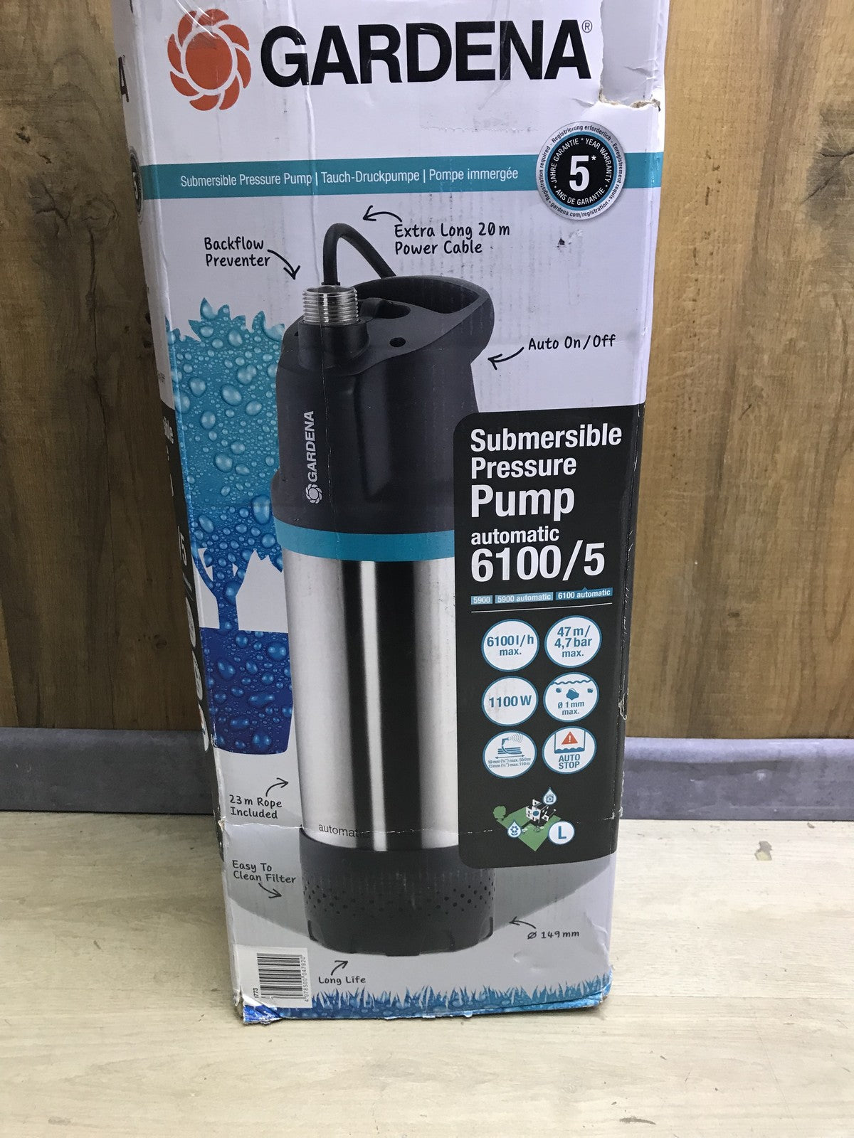 Gardena submersible pressure pump 6100/5 inox automatic 1773-20 I33071