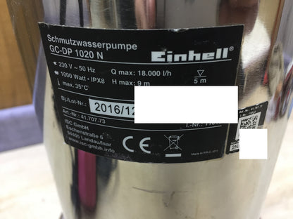 Einhell GC-DP 1020N Elektro-Schmutzwassertauchpumpe 1000W, I32059