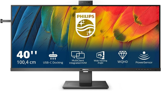 Philips 40B1U5601H Monitor 39.53" UWQHD 3440x1440 IPS HDR USB-C Webcam Mikrofon