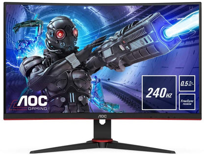 AOC C27G2ZE/BK Gaming Monitor 27" Curved FHD HDMI DP AMD FreeSync 240Hz 0.5ms 