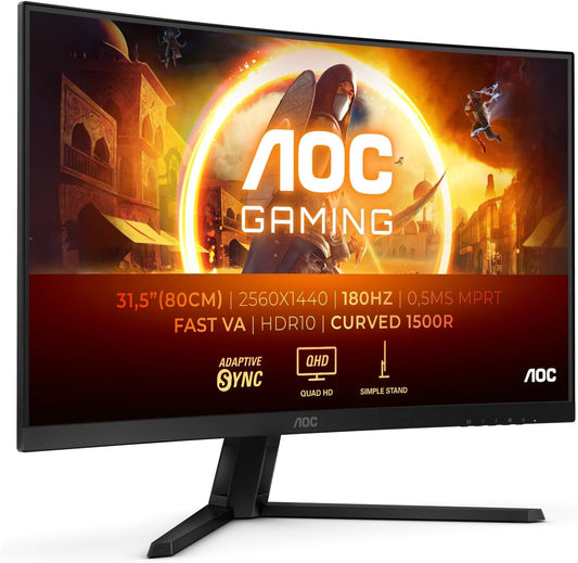 AOC CQ32G4VE Gaming Monitor 32" WQHD 2560x1440 VA HDR Adaptive Sync 180Hz 0.5ms