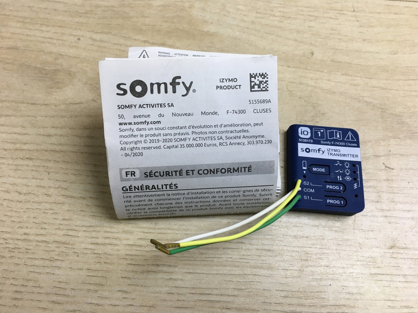 Somfy 1822609 Unterputzsender io, zur Bedienung von io-Produkten, I32899