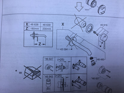 Grohe Essence 2-Loch Waschtischbatterie 19408001, Wasserhahn, I23665
