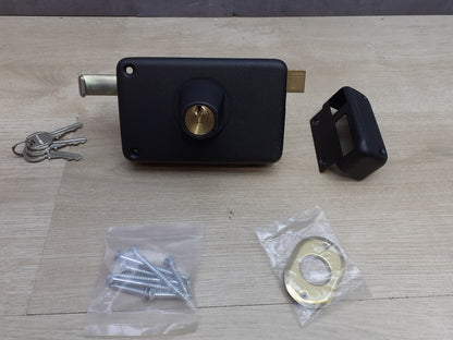 THIRARD Horizontales Ziehschloss schwarz 140x88 mm, Zylinder Ø23x45 mm, I18427