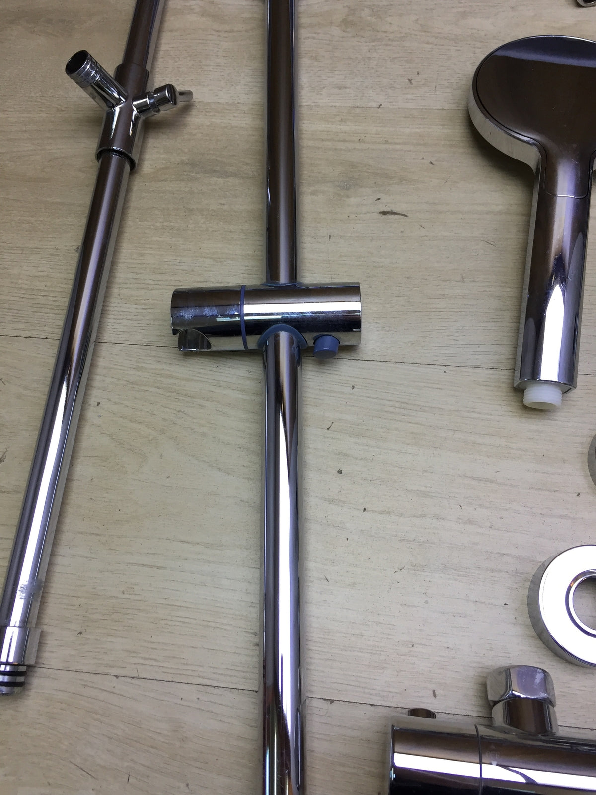 JOHO 304 Edelstahl Duschset mit Thermostat Duscharmatur Regendusche, I31757