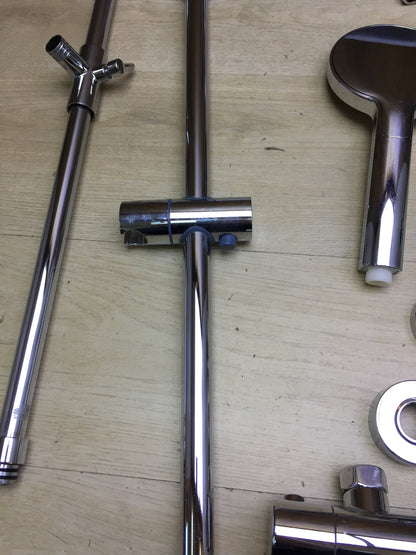 JOHO 304 Edelstahl Duschset mit Thermostat Duscharmatur Regendusche, I31757