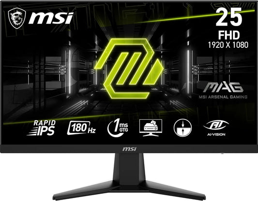 MSI MAG 256F Gaming Monitor 24.5" FHD 1920x1080 IPS DP HDMI Adaptive Sync 180Hz