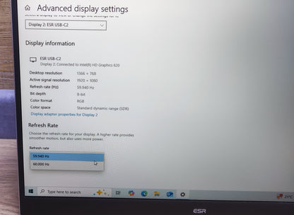 ESR Portable Monitor TH-156FC 15.6" FHD 1920 x1080 IPS HDMI USB-C 60Hz 5ms 