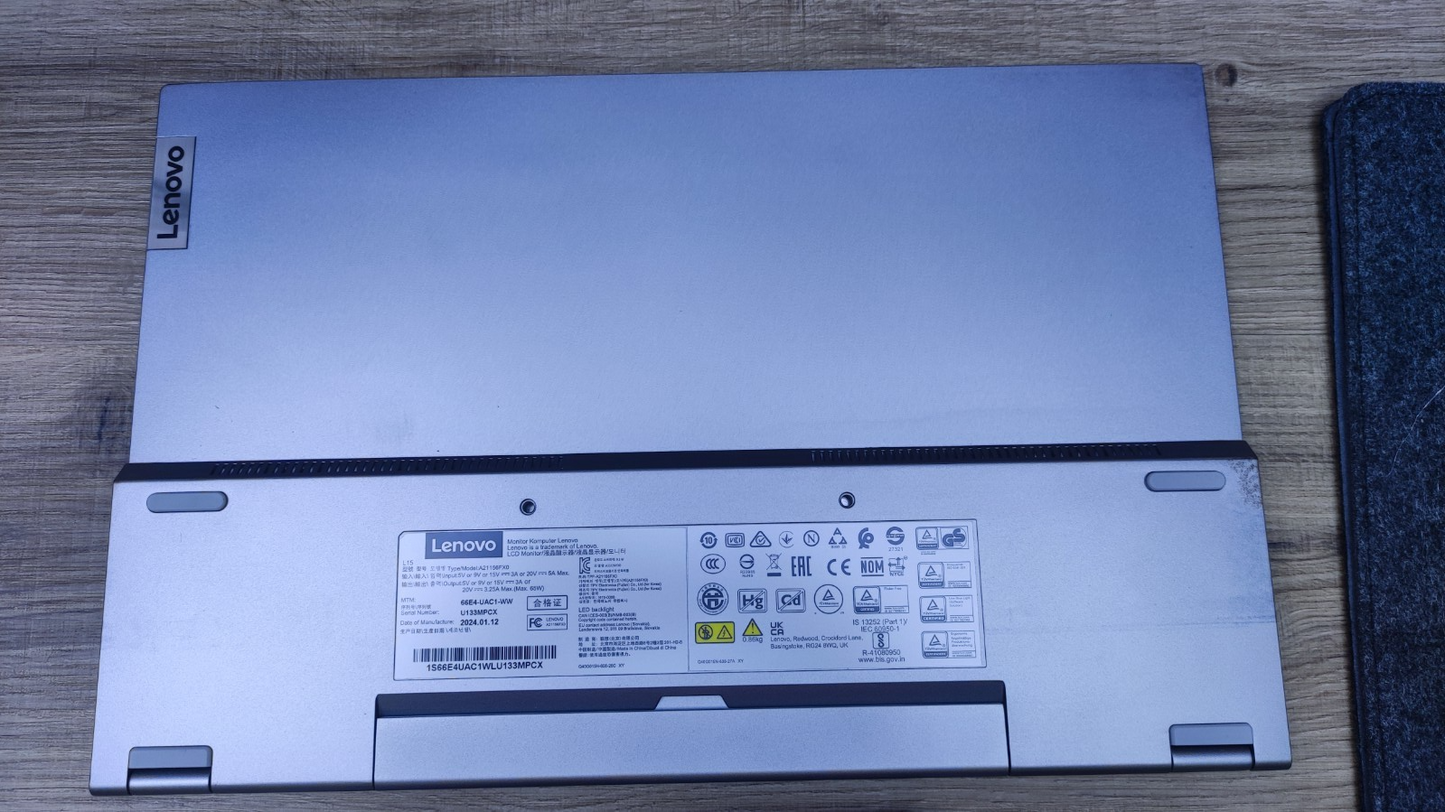Lenovo ThinkVision L15 Portable Monitor 15.6" FHD 1920x1080 IPS USB-C black 