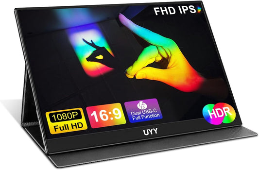 UYY Portable Gaming U2 Monitor 15.6" FHD 1920x1080 HDMI USB-C Audio FreeSync 