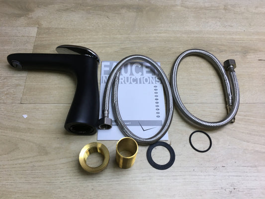 BeeLee Waschtischarmatur Wasserhahn, schwarz, I29425